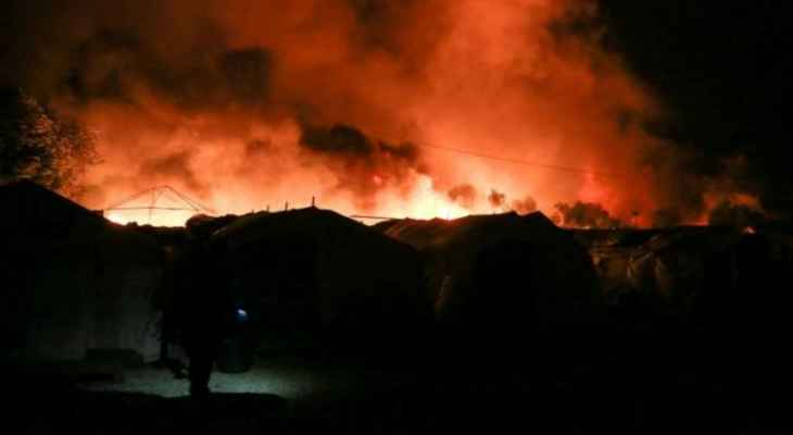 إجلاء سياح وسكان من جزيرة ليسبوس اليونانية بعد اندلاع حريق كبير