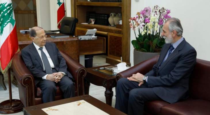الرئيس عون استقبل الوزير السابق ابراهيم شمس الدين