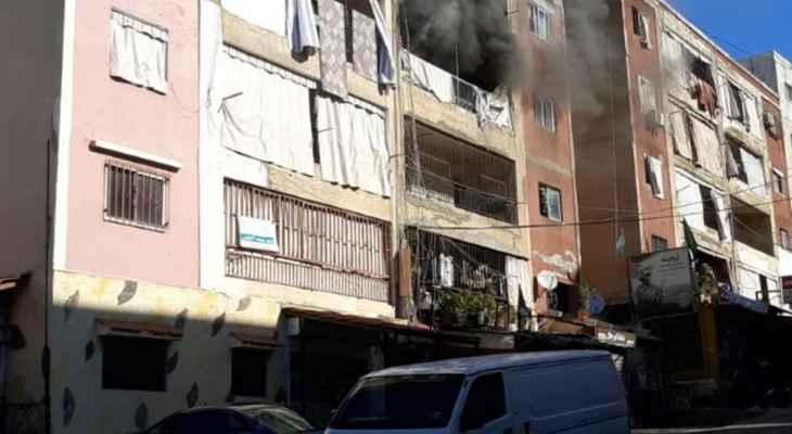 "النشرة": حريق كبير في احد الشقق السكنية في وادي الزينة وفرق الاطفاء عملت على إخماده