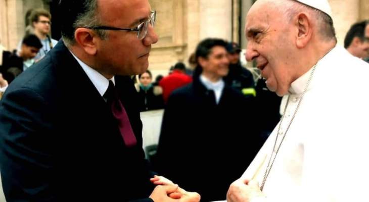 درويش شكر البابا فرنسيس لتقديمه 400 منحة دراسية للبنان