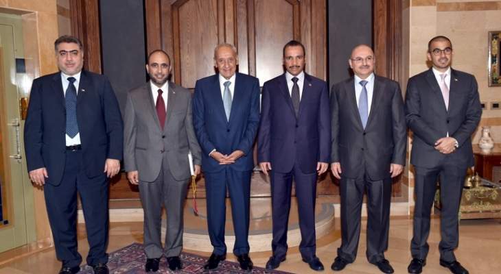 بري يعرض مع الغانم التعاون بين البرلمانين اللبناني والكويتي ويستقبل رياشي والهيئات الإقتصادية