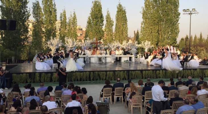 حفل زفاف جماعي لـ34 شاب وصبية في زحلة