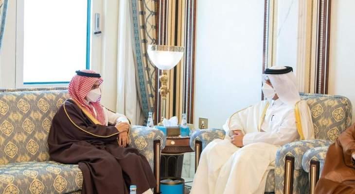 وزيرا خارجية قطر والسعودية بحثا في الدوحة بالعلاقات الثنائية وعدد من القضايا الإقليمية والدولية