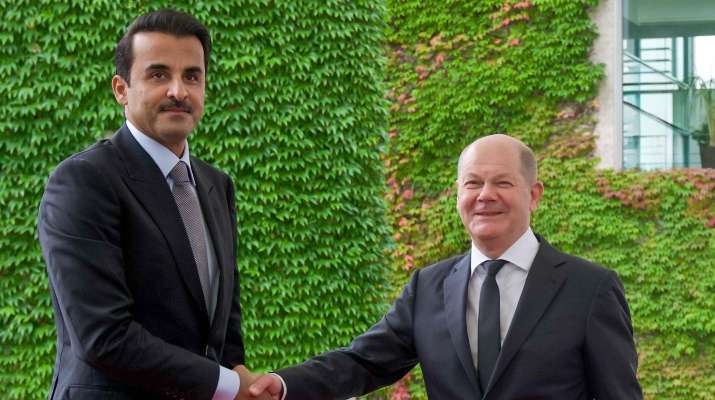أمير قطر التقى المستشار الألماني: لخفض التصعيد في غزة وضمان عدم اتساع العنف إقليميا