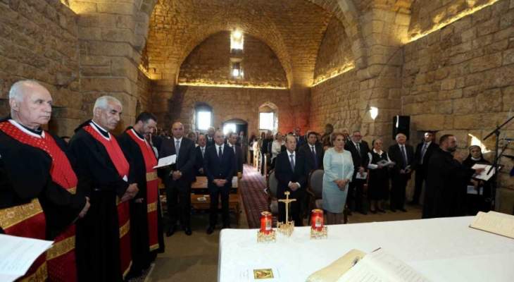 الرئيس عون: على اللبنانيين ان ينهلوا من رسالة دير مار يوحنا القلعة العابق بروح الشهادة