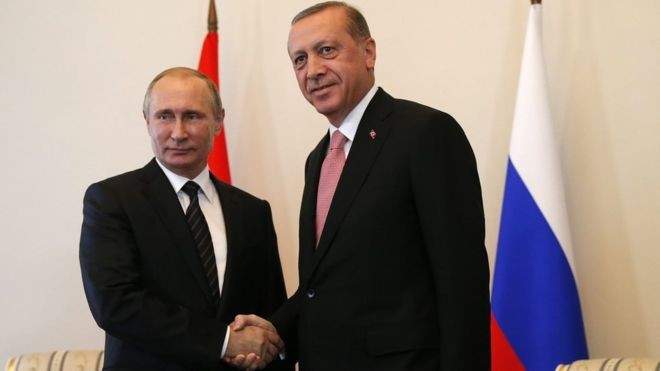 الرئاسة التركية:أردوغان أتصل ببوتين وأبلغه عن تعرض السفير الروسي لهجوم