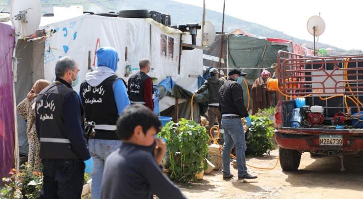 الأمن العام: تعقيم 52 مخيما للنازحين السوريين