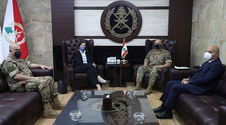 قائد الجيش بحث مع السفيرة الأميركية في لبنان تعزيز علاقات التعاون بين جيشَي البلدين