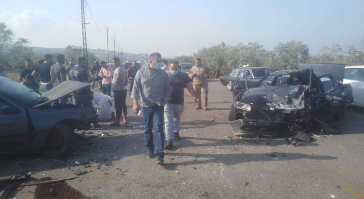 3 جرحى نتيجة حادث سير بين عدد من السيارات على طريق عام بصرما - الكورة