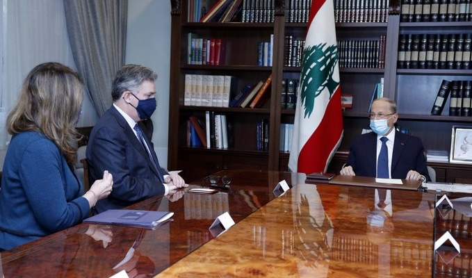 الرئيس عون التقى جون ديروشيه: لبنان المتمسك بسيادته يريد نجاح المفاوضات حول الحدود البحرية