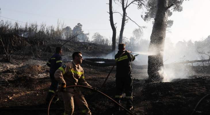 حريق يجتاح غابة صنوبر في اليونان ويدمر ما لا يقل عن 12 منزلاً