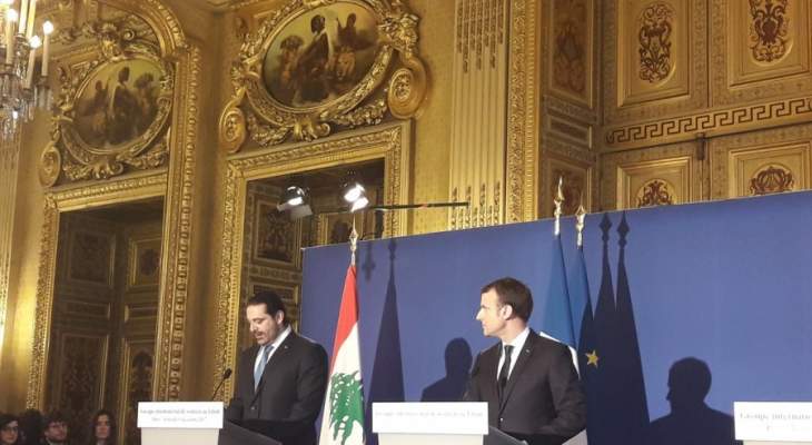 ماكرون: بيان حكومة لبنان مهم وندعو اللبنانيين لاحترام سياسة النأي بالنفس