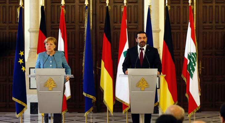 ميركل:ألمانيا التزمت بدعم لبنان ونريد أن نساعد بالوصول لحل سياسي بسوريا