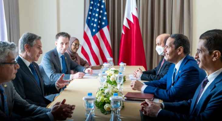 وزير الخارجية الأميركي ونظيره القطري بحثا بتطورات الاتفاق النووي الإيراني والأوضاع بأفغانستان