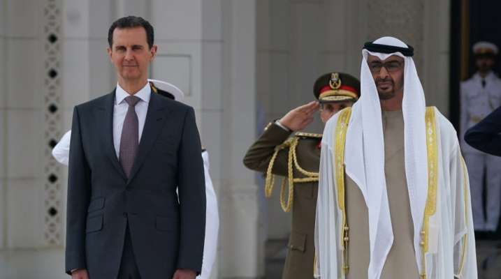 بن زايد بحث مع الأسد في العلاقات الثنائية والقضايا ذات الاهتمام المشترك: نقف مع سوريا قلبًا وقالبًا