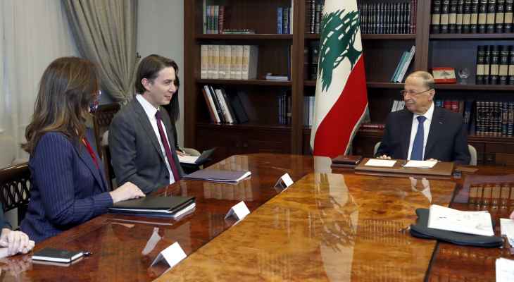 الرئيس عون أكد لهوكشتاين استعداد لبنان للبحث بالنقاط التي طرحت انطلاقا من إرادة الوصول إلى حلول لملف ترسيم الحدود