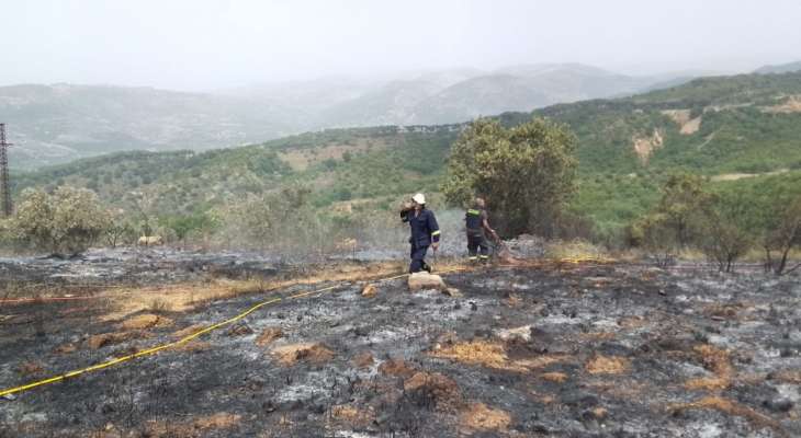 النشرة: الدفاع المدني يسيطر على النيران في حمى راشيا الفخار بعد استدعاء عدة مراكز