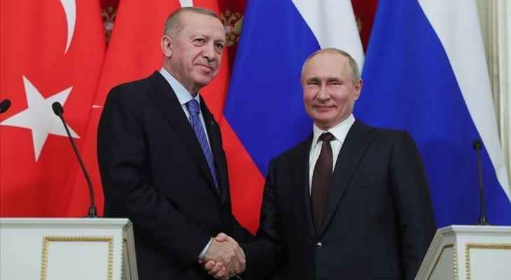 الرئاسة التركية: أردوغان أكد لبوتين أنّ بلاده ستواصل بذل جهودها من أجل تحقيق السلام بين روسيا وأوكرانيا