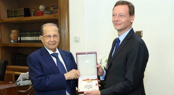 الرئيس عون إستقبل السفير الفرنسي إيمانويل بون بزيارة وداعية
