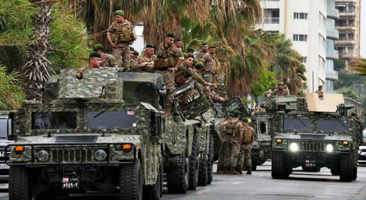 "النشرة": الجيش اللبناني يرفع جهوزيته بوحداته العسكرية على الأرض على طول الحدود مع فلسطين المحتلة