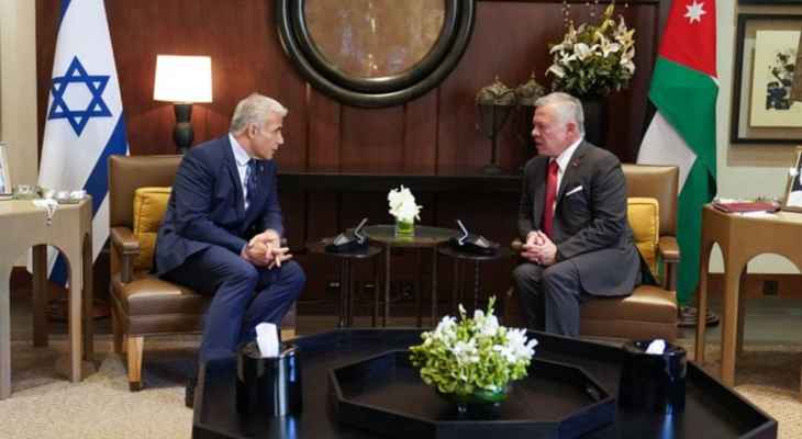 الملك الأردني بحث مع رئيس الوزراء الإسرائيلي قضايا التجارة والطاقة وسبل التعامل معها