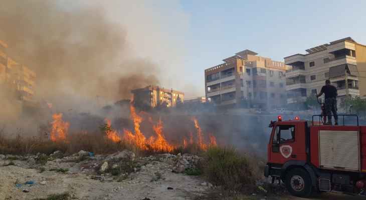 "النشرة": إندلاع حريق في منطقة شرحبيل بن حسنة في بقسطا والدفاع المدني عمل على إخماده