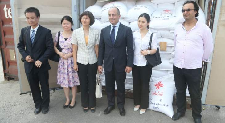 بو عاصي تسلم هبة من الصين عبارة عن 2200 طن من الأرز  