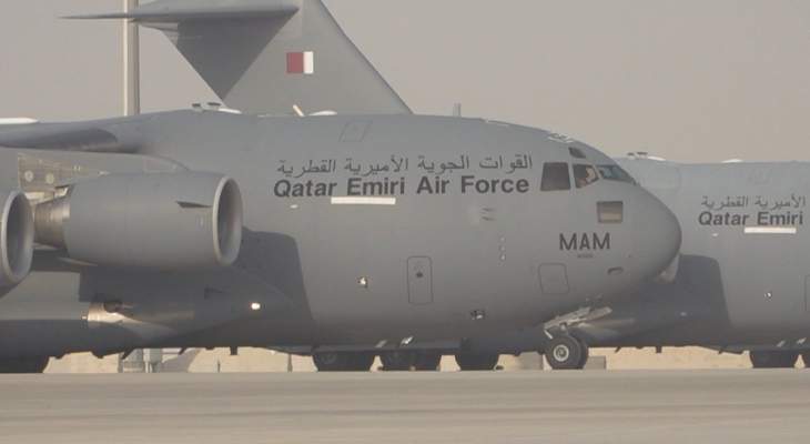 الشحنة الثانية من المساعدات الغذائية القطرية إلى الجيش وصلت إلى مطار بيروت