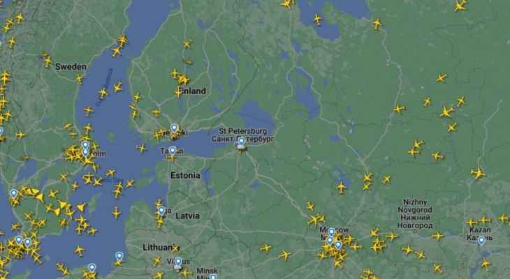 إعادة فتح المجال الجوي فوق مدينة سان بطرسبورغ الروسية بعد إغلاقه موقتا بسبب رصد جسم طائر مجهول