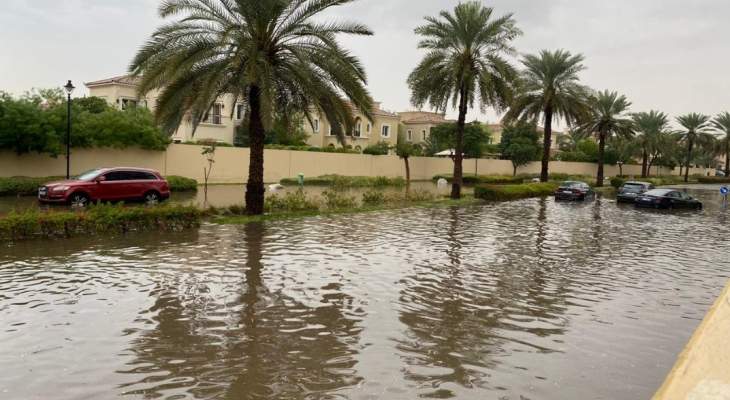 تساقط غزير للأمطار في الإمارات وتسجيل أعلى 5 كميات أمطار 