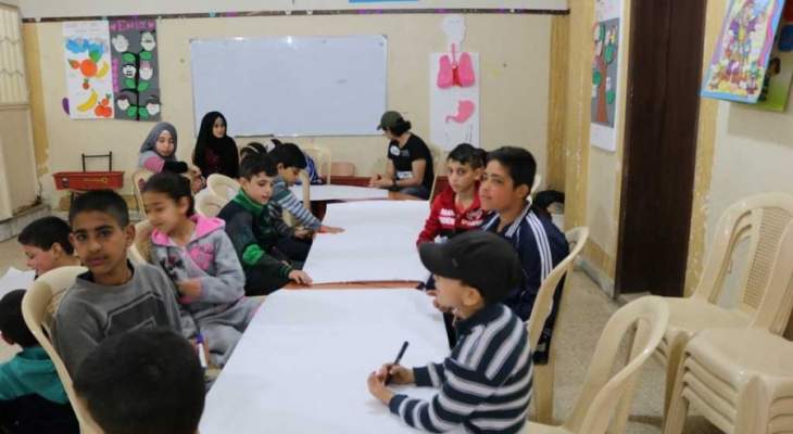 أطفال جمعية نواة يحيون أسبوع الحملة العالمية للتعليم في مخيم عين الحلوة