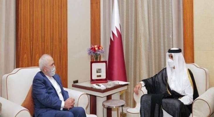 أمير قطر التقى وزير خارجية إيران وأكد أهمية التعاون بين البلدين