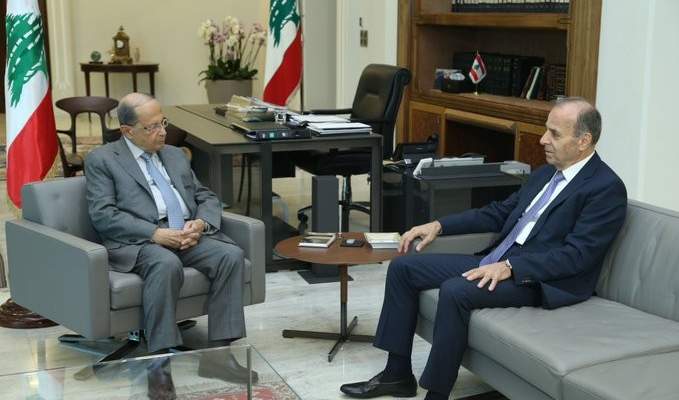 الرئيس عون التقى رئيس المجلس الدستوري طنوس مشلب وعرض معه لعمل المجلس