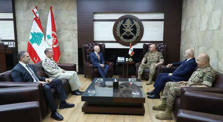 قائد الجيش التقى سفراء سويسرا والنروج وألمانيا والأمين العام للمجلس الأعلى اللبناني- السوري