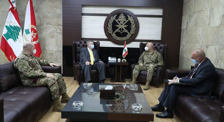 قائد الجيش التقى المنسق الخاص للأمم المتحدة في لبنان بزيارة وداعية