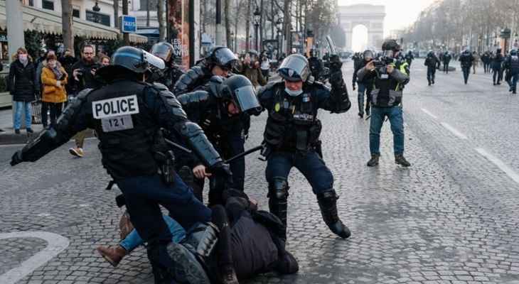 الشرطة الفرنسية قمعت بعنف إحتجاجات ضد ماكرون ولوبان