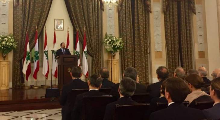 الحريري: لم يعد باستطاعة لبنان تحمل عبء النازحين من دون الدعم الدولي 
