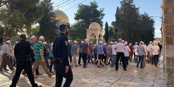 عشرات المستوطنين يقتحمون المسجد الأقصى بحماية الجيش الإسرائيلي