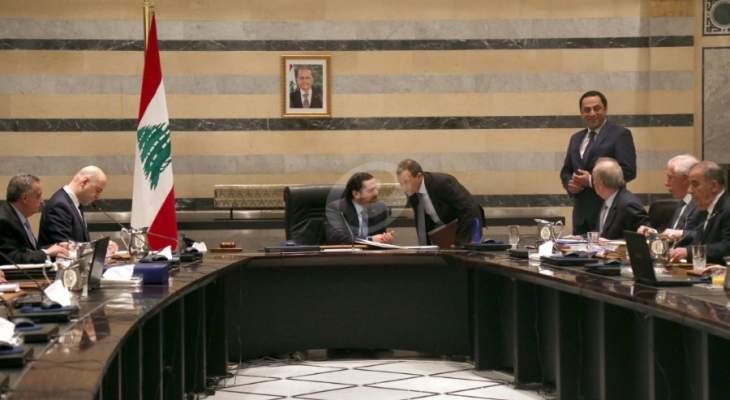 بدء جلسة مجلس الوزراء في السراي الحكومي برئاسة الحريري