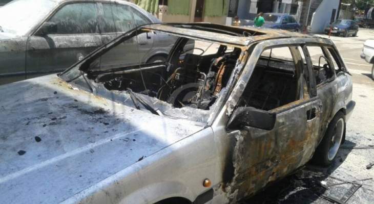 النشرة: احراق سيارة في منطقة التعمير في صيدا