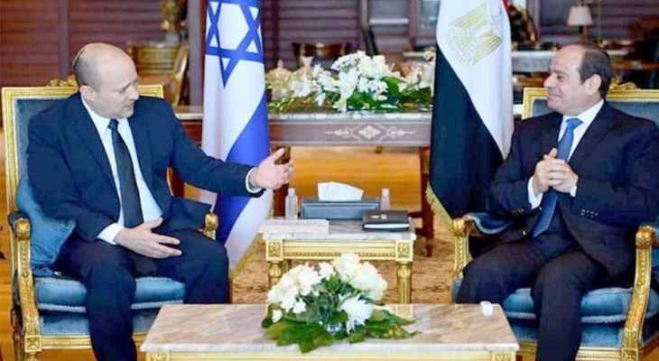 بينيت زار القاهرة والتقى السيسي للمرة الثانية منذ توليه رئاسة الحكومة الإسرائيلية
