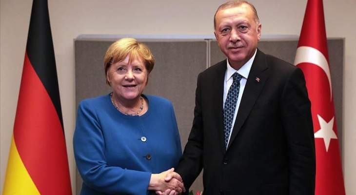 أردوغان بحث في اتصال هاتفي مع ميركل مستجدات أوضاع شمال شرقي سوريا 
