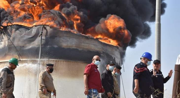 السلطات العراقية: حريق خزان النفط في محافظة نينوى نتج عن عاصفة رعدية