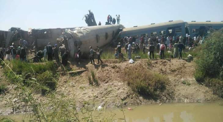 وزارة الصحة: مقتل شخصين وإصابة 16 بجروح في حادث تصادم قطار في دلتا النيل بمصر