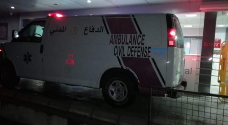 الدفاع المدني: جريح نتيجة حادث سير في دورس