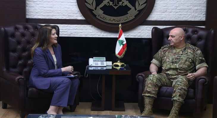 جوزاف عون التقى بالسفيرة الأميركية وبحث معها علاقات التعاون بين جيشي البلدين