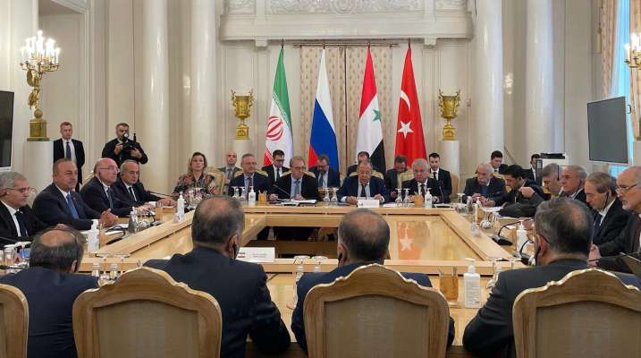 بدء الاجتماع الرباعي بين وزراء خارجية سوريا وتركيا وروسيا وإيران في موسكو