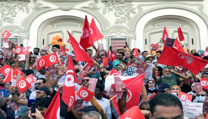 مظاهرات احتجاجية في العاصمة التونسية ضد إجراءات قيس سعيد