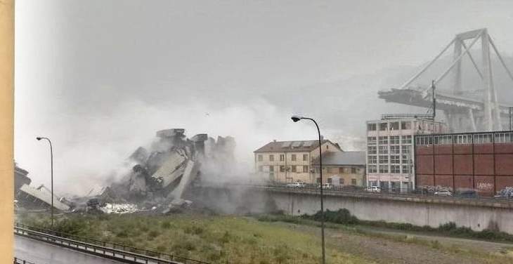 سقوط عشرات القتلى في انهيار جسر في مدينة جنوى الإيطالية