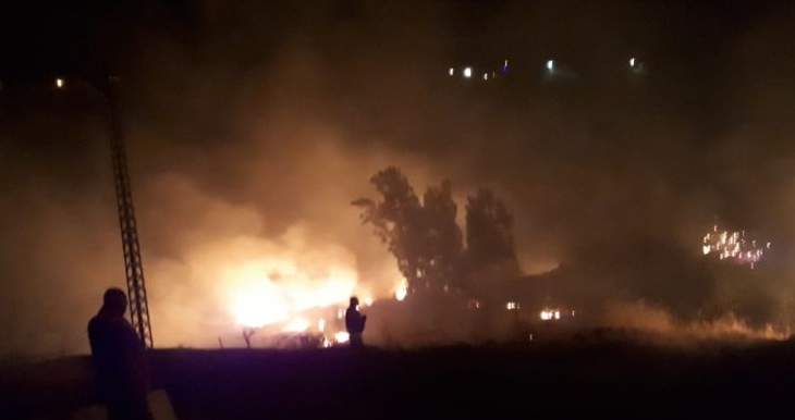النشرة:حريق كبير في أحراج وبساتين في عين عرب-راشيا ومناشدة المعنيين للتدخل